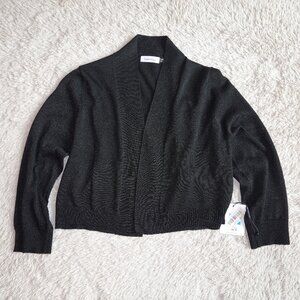 Women's Size XL Calvin Klein Black Shimmer Sparkle Shrug Cropped 3/4 Sleeves NWT